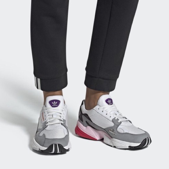 Adidas falcon white grey pink Clearance